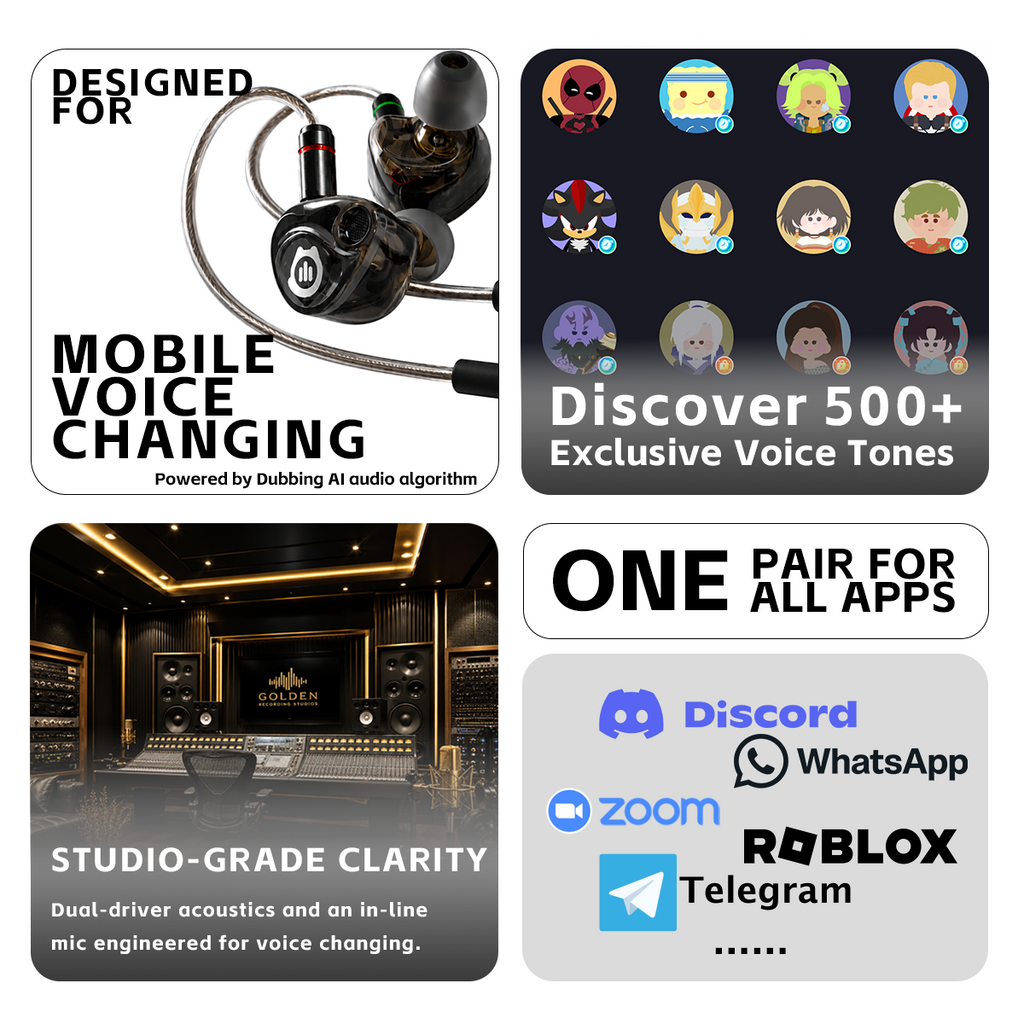 Dubbing AI Voice Changing Earbuds: Real-Time AI Voice Changer for iOS & Android